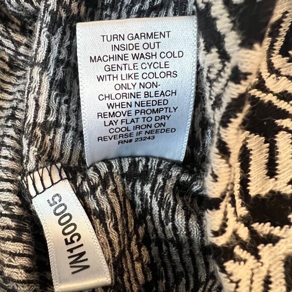 New York & Company Dress S Black White Textured Peplum Stretch Midi Size Small - Picture 10 of 11